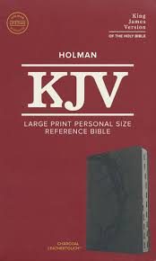 KJV Large Print Personal Size Reference Bible Charcoal Leathersoft Indexed Crown of Thorns