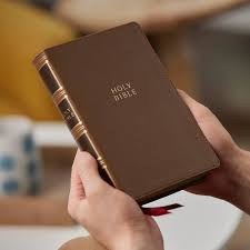 Bible KJV Comfort Print Compact Center Column Reference Bible Brown Leathersoft