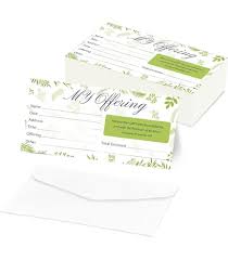 Tithe and Offering Envelopes  200 count White with greenery