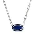 Elisa Silver Navy Mop illusion enamel paperclip necklace