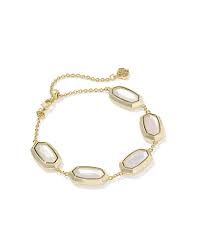 Elaina bezel gold ivory pearl bracelet