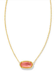 Elisa gold coral pink pearl necklace