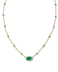 Elisa mini gold emerald illusion necklace