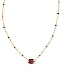 Elisa mini gold maroon magnesite necklace