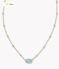 Elisa mini gold periwinkle illusion necklace