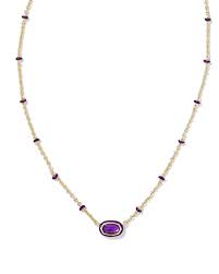 Elisa mini gold purple pearl necklace