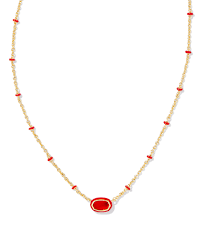 Elisa mini gold red illusion necklace