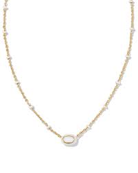 Elisa mini gold white pearl necklace