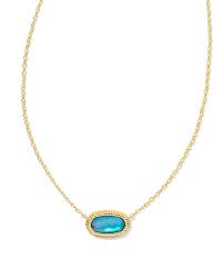 Elisa gold ridge framed indigo watercolor necklace