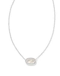 Elisa silver ridge framed ivory pearl necklace