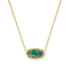 Elisa gold veined malachite necklace