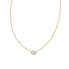Elisa mini gold iridescent drusy necklace
