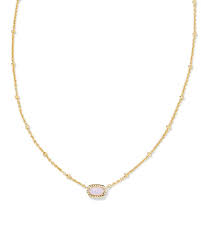 Elisa mini gold pink opalite necklace