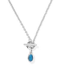 Elisa mini silver indigo magnesite toggle necklace