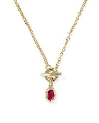 Elisa mini gold red illusion toggle necklace