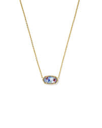 Elisa gold red white blue illusion necklace