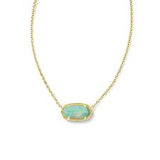 Elisa gold sea green necklace