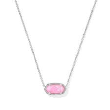 Elisa Silver Carnation Opal Necklace