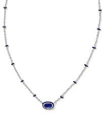 Elisa mini silver navy pearl necklace