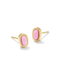 Ellie mini gold fuchsia magnesite stud earrings