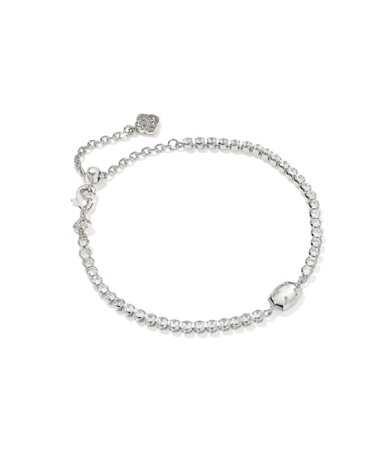 Emilie Tennis Bracelet Silver Ivory Mop