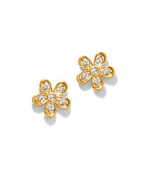 Enchanting Flower Gold Post Earrings