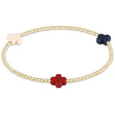 Signature Cross gold 2mm Firecracker bracelet