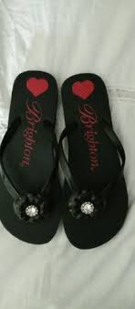 Flores Black Flip Flops size 10