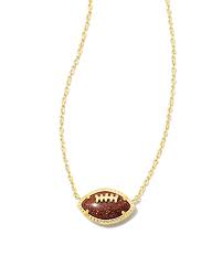 Football gold orange goldstone necklace