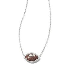 Football silver pendant necklace