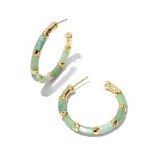 Gigi gold blue mix hoop earrings