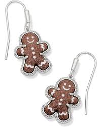 Gingerbread Drop Silver Earrings Brown Goldstone