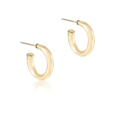 Round Gold Smooth 1" Post hoop earrings