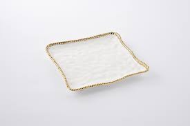 White gold pearl square platter