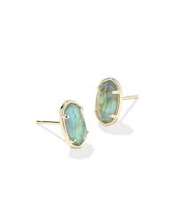 Grayson Gold Deep Aqua Illusion Stud Earrings