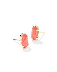 Grayson Gold Papaya Pearl Stud Earrings