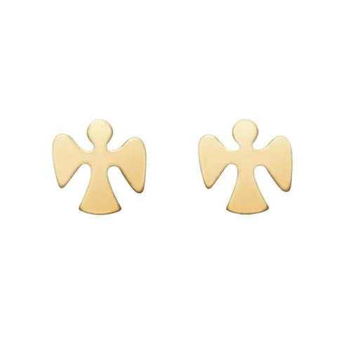 Guardian Angel gold stud earrings