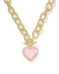 Haisley Heart Pendent Necklace Gold Blush Ivory Mop