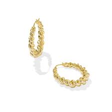 Haisley Hoop Earrings Gold Metal
