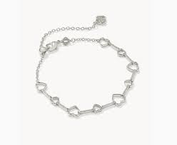 Haisley Heart Delicate Bracelet Silver White Crystal