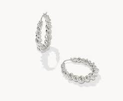 Haisley Hoop Earrings Silver Metal