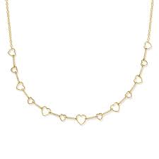 Haisley Heart Strand Necklace Gold White Crystal