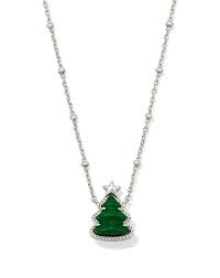Holiday Tree Silver Pendant Necklace