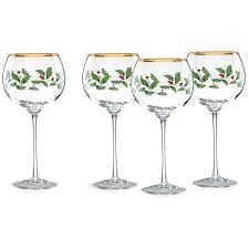 Holiday Balloon Wine Glass set of 4