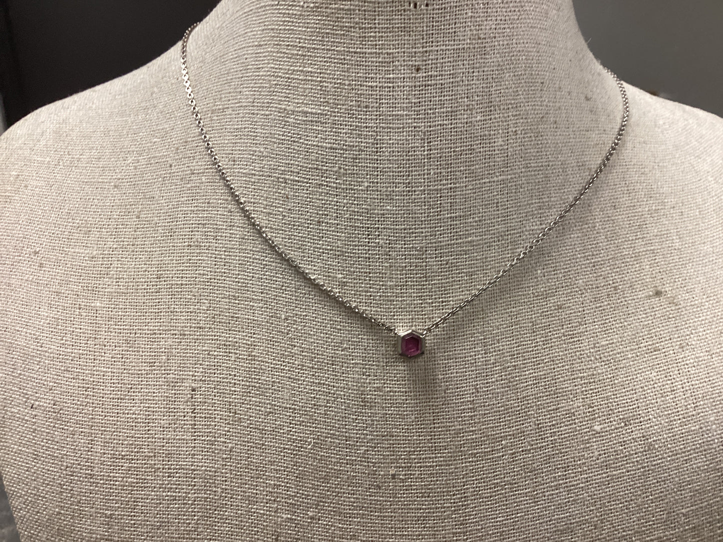Davie silver red garnet necklace