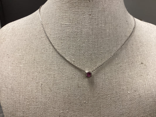 Davie silver red garnet necklace