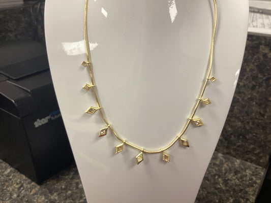 Kinsley strand necklace gold white crystal