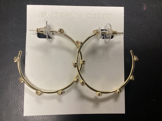 Haven gold pink crystal hoops earrings
