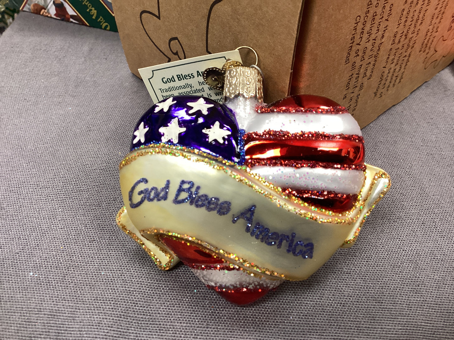 God Bless America Heart ornament