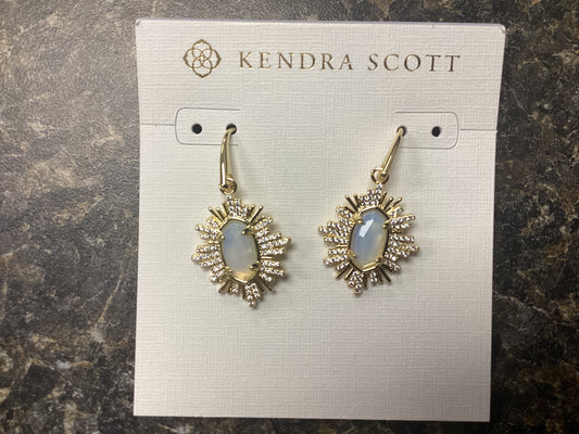 Grayson sunburst drop earring gold iridescent oplt illusion